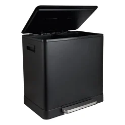Xenos Pedaalemmers|Prullenbakken-Pedaalemmer - zwart - 2x20 liter