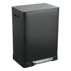 Xenos Pedaalemmers|Prullenbakken-Pedaalemmer - zwart - 2x30 liter