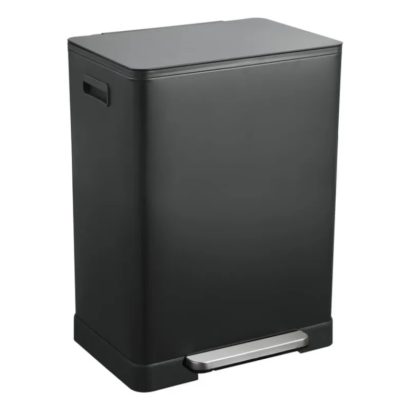 Xenos Pedaalemmers|Prullenbakken-Pedaalemmer - zwart - 2x30 liter