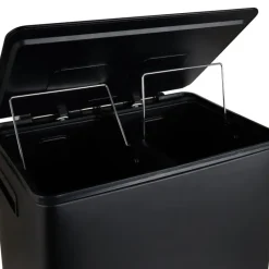 Xenos Pedaalemmers|Prullenbakken-Pedaalemmer - zwart - 2x30 liter