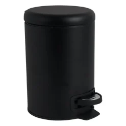 Xenos Pedaalemmers|Prullenbakken-Pedaalemmer metaal - zwart - 3 liter
