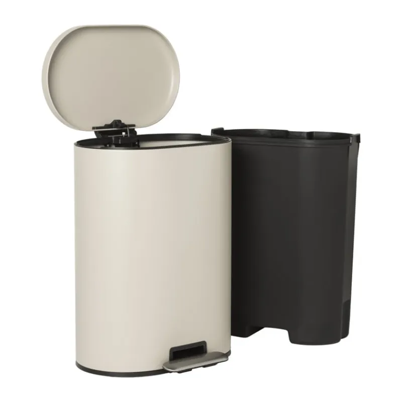 Xenos Pedaalemmers-Pedaalemmer ovaal - beige - 50 liter