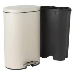 Xenos Pedaalemmers-Pedaalemmer ovaal - beige - 30 liter