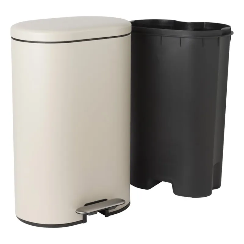 Xenos Pedaalemmers-Pedaalemmer ovaal - beige - 30 liter
