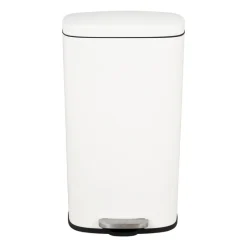 Xenos Pedaalemmers|Prullenbakken-Pedaalemmer rechthoek - mat wit - 30 liter