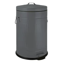 Xenos Badkamer Prullenbakken|Pedaalemmers-Pedaalemmer retro look - grijs - 12 liter