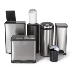 Xenos Pedaalemmers|Prullenbakken-Pedaalemmer XL - 30 liter - zwart