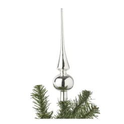 Xenos Kerstpieken-Piek - zilver -7x7x26 cm