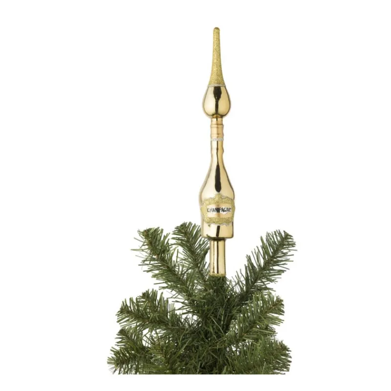 Xenos Kerstpieken-Piek champagne - glas - ø4.6x32 cm