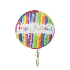 Xenos Piñatas|Kinderfeestjes-Pinata - happy birthday - ø44x9 cm