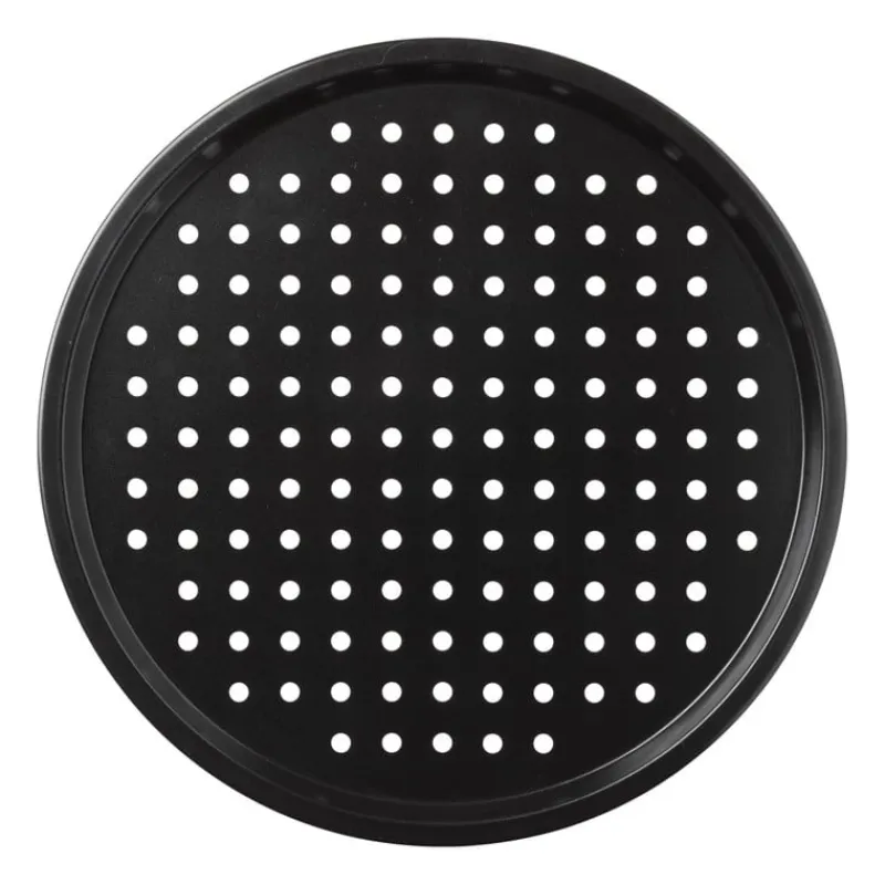 Xenos Bakgerei-Pizzavorm geperforeerd - zwart - ø31 cm