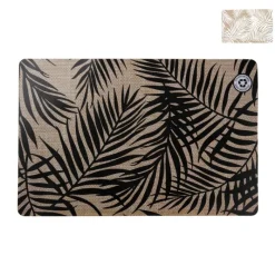 Xenos Placemats-Placemat bladeren - beige/zwart - 43.5x28.5 cm - diverse varianten