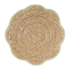 Xenos Placemats-Placemat bloem groen - zeegras - ø38 cm