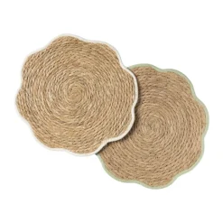 Xenos Placemats-Placemat bloem groen - zeegras - ø38 cm