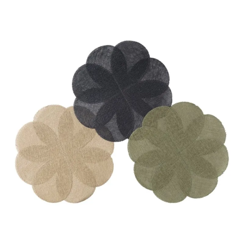 Xenos Kerst|Placemats-Placemat 3D bloem - bruin - ø38 cm