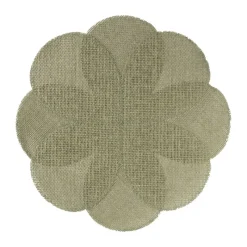 Xenos Placemats-Placemat 3D bloem - groen - ø38 cm