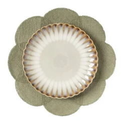 Xenos Placemats-Placemat 3D bloem - groen - ø38 cm