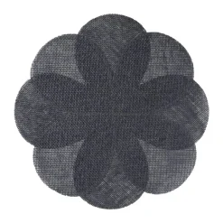 Xenos Placemats-Placemat 3D bloem - zwart - ø38 cm