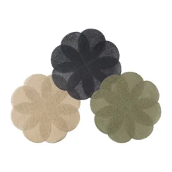 Xenos Placemats-Placemat 3D bloem - zwart - ø38 cm