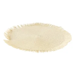 Xenos Placemats-Placemat franjes - zand - ⌀38 cm