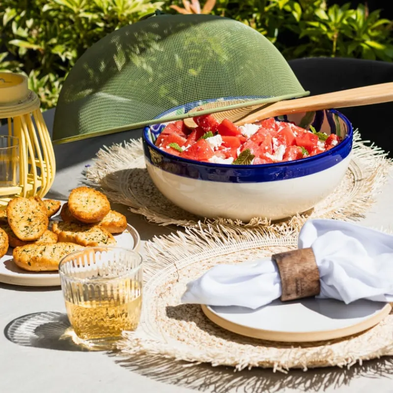 Xenos Placemats-Placemat franjes - zand - ⌀38 cm