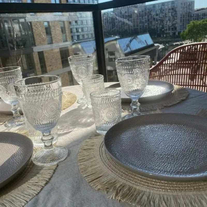 Xenos Placemats-Placemat franjes - zand - ⌀38 cm
