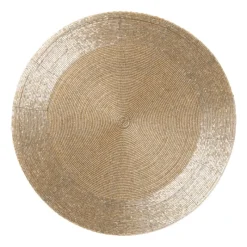 Xenos Placemats-Placemat kraaltjes - champagne - ø33 cm