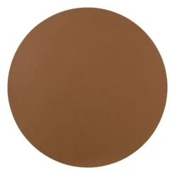 Xenos Placemats-Placemat PU leer - bruin - ø38 cm