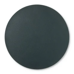 Xenos Placemats-Placemat PU leer - donkergroen - ø38 cm