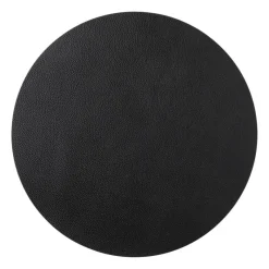 Xenos Placemats-Placemat PU leer - zwart - ø38 cm