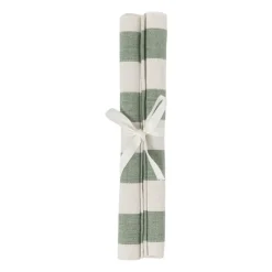 Xenos Placemats-Placemat streep - groen - set van 2