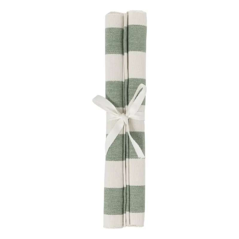 Xenos Placemats-Placemat streep - groen - set van 2