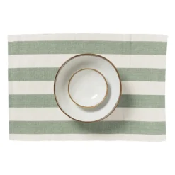 Xenos Placemats-Placemat streep - groen - set van 2