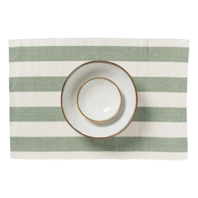 Xenos Placemats-Placemat streep - groen - set van 2