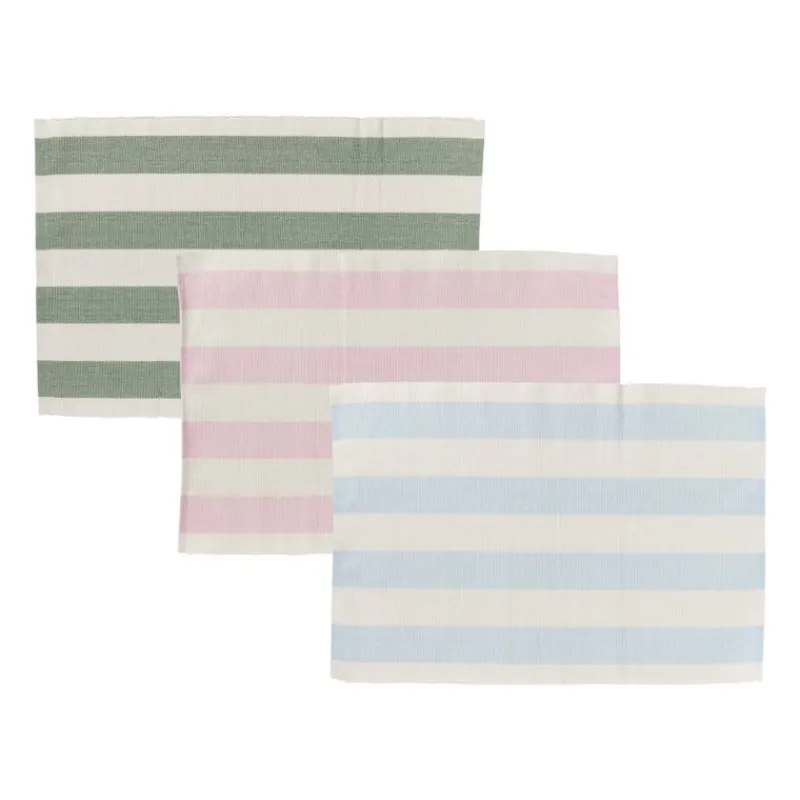 Xenos Placemats-Placemat streep - groen - set van 2