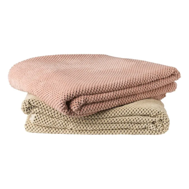 Xenos Plaids-Plaid blokje - blush - 130x160 cm
