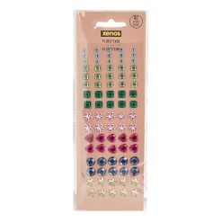Xenos Stickers-Plaksteentjes - multikleur - set van 80