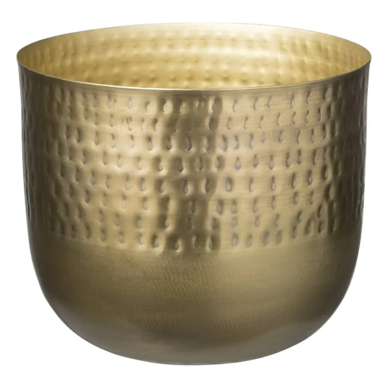 Xenos Plantenbakken|Bloempotten-Plantenpot relief - goud - ø25x21 cm