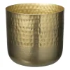Xenos Plantenbakken|Bloempotten-Plantenpot relief - goud - ø18.5x17.5 cm