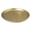 Xenos Kaarsenplateaus-Plateau goud - metaal - ø35x3 cm