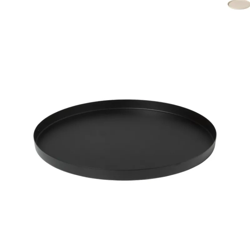 Xenos Kaarsenplateaus-Plateau metaal rond - diverse kleuren - ø25x1.5 cm