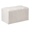 Xenos Poefjes-Poef chenille - beige - 38x66x38 cm