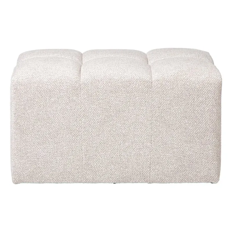 Xenos Poefjes-Poef chenille - beige - 38x66x38 cm