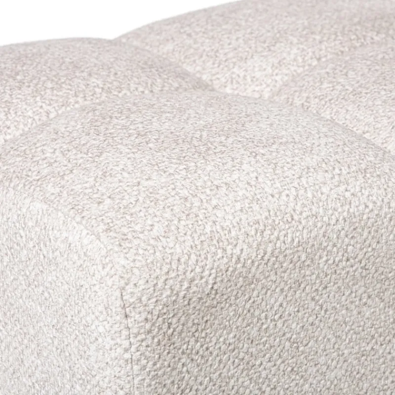 Xenos Poefjes-Poef chenille - beige - 38x66x38 cm