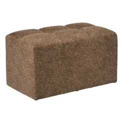 Xenos Poefjes-Poef chenille - bruin - 38x66x38 cm