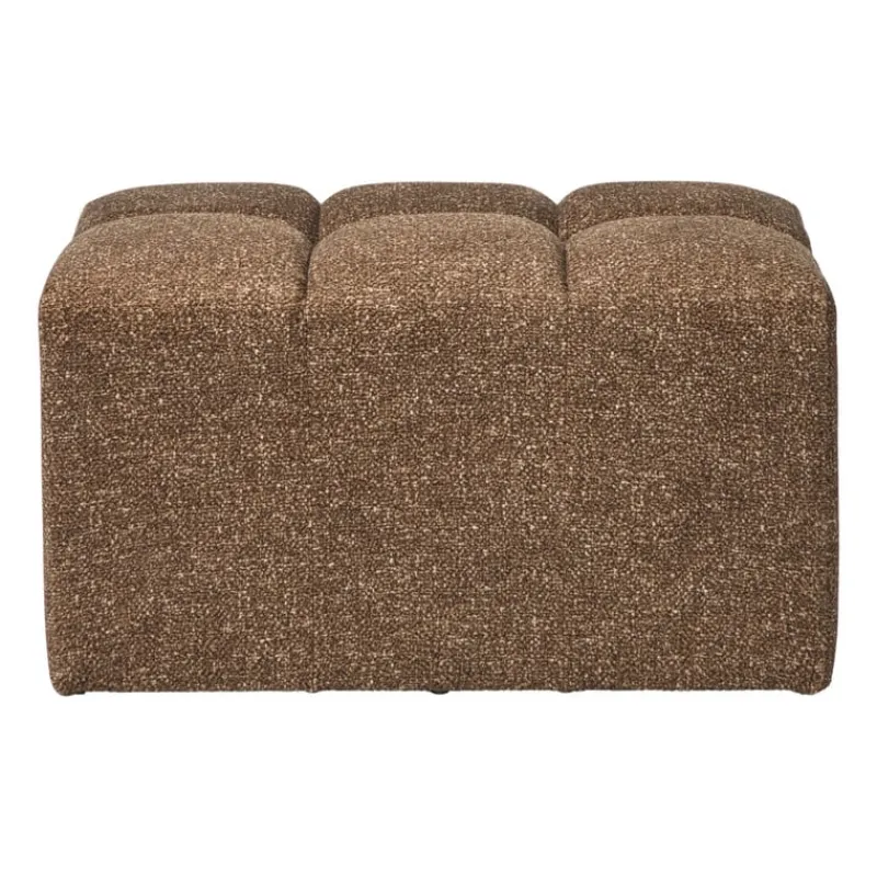 Xenos Poefjes-Poef chenille - bruin - 38x66x38 cm