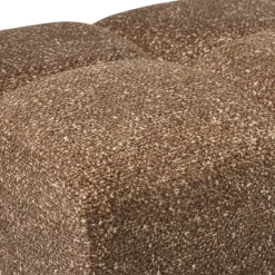 Xenos Poefjes-Poef chenille - bruin - 38x66x38 cm