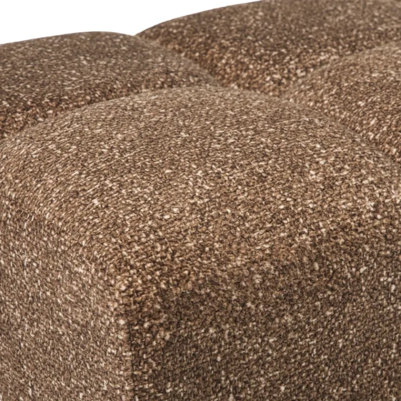 Xenos Poefjes-Poef chenille - bruin - 38x66x38 cm