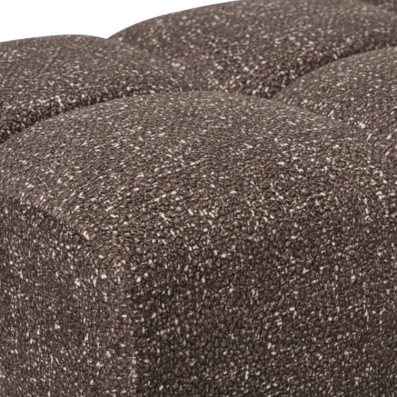 Xenos Poefjes-Poef chenille - donkerbruin -38x66x38 cm