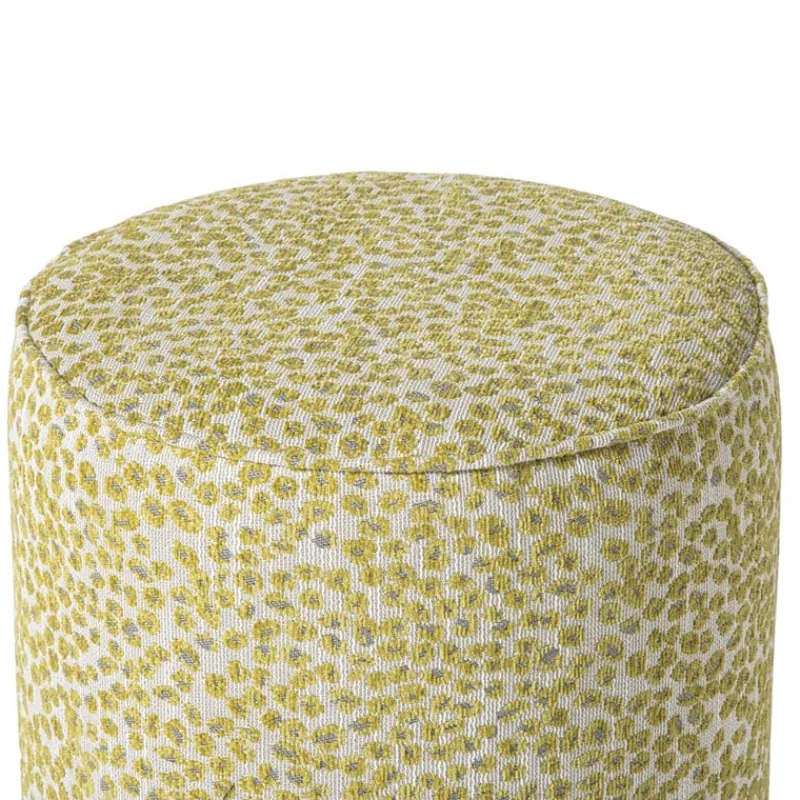 Xenos Poefjes-Poef jacquard - geel - ø35x39 cm